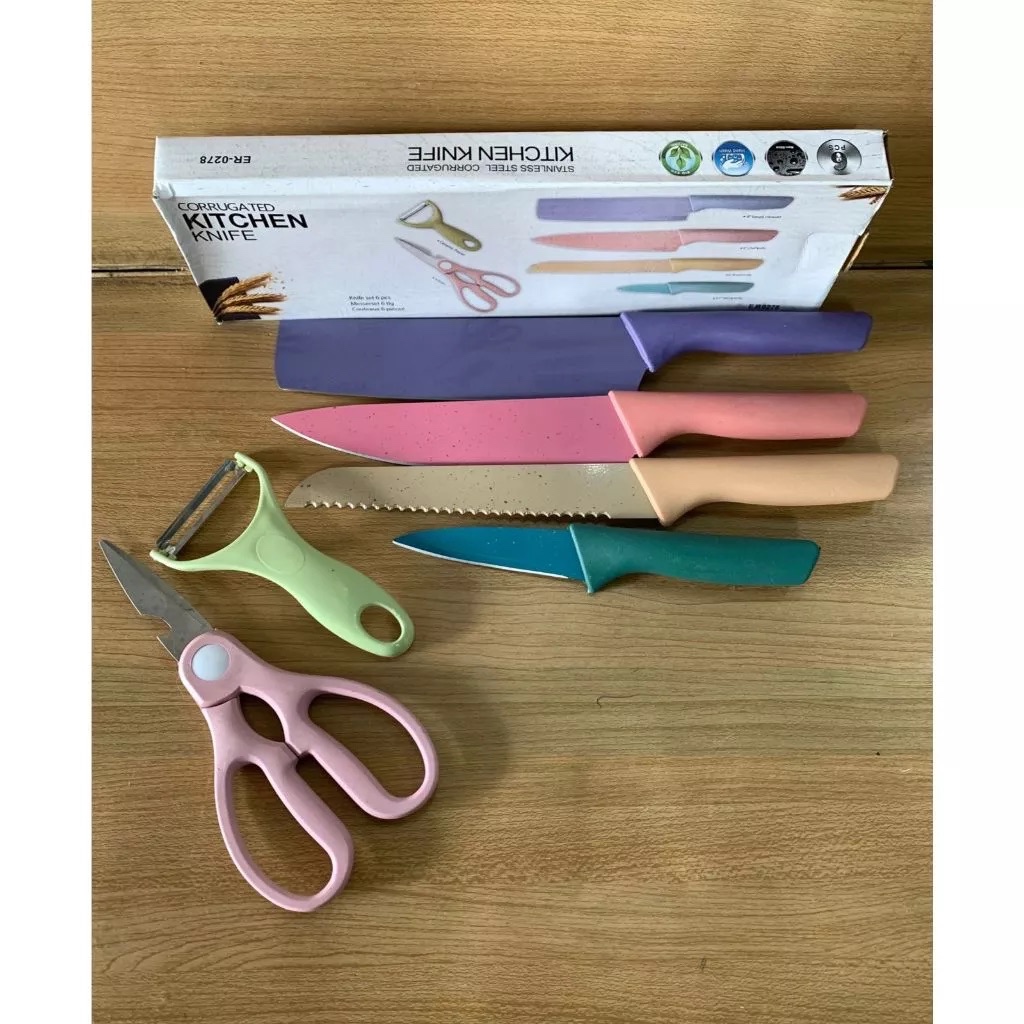[ TERMURAH ] PISAU SET JERAMI GANDUM JERAMI SULTAN 6IN1 / KITCHEN KNIFE SET LENGKAP