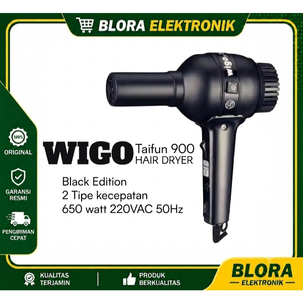 Jual Hair Dryer Wigo Taifun W-900 Stainless Steel 650 Watt Barang