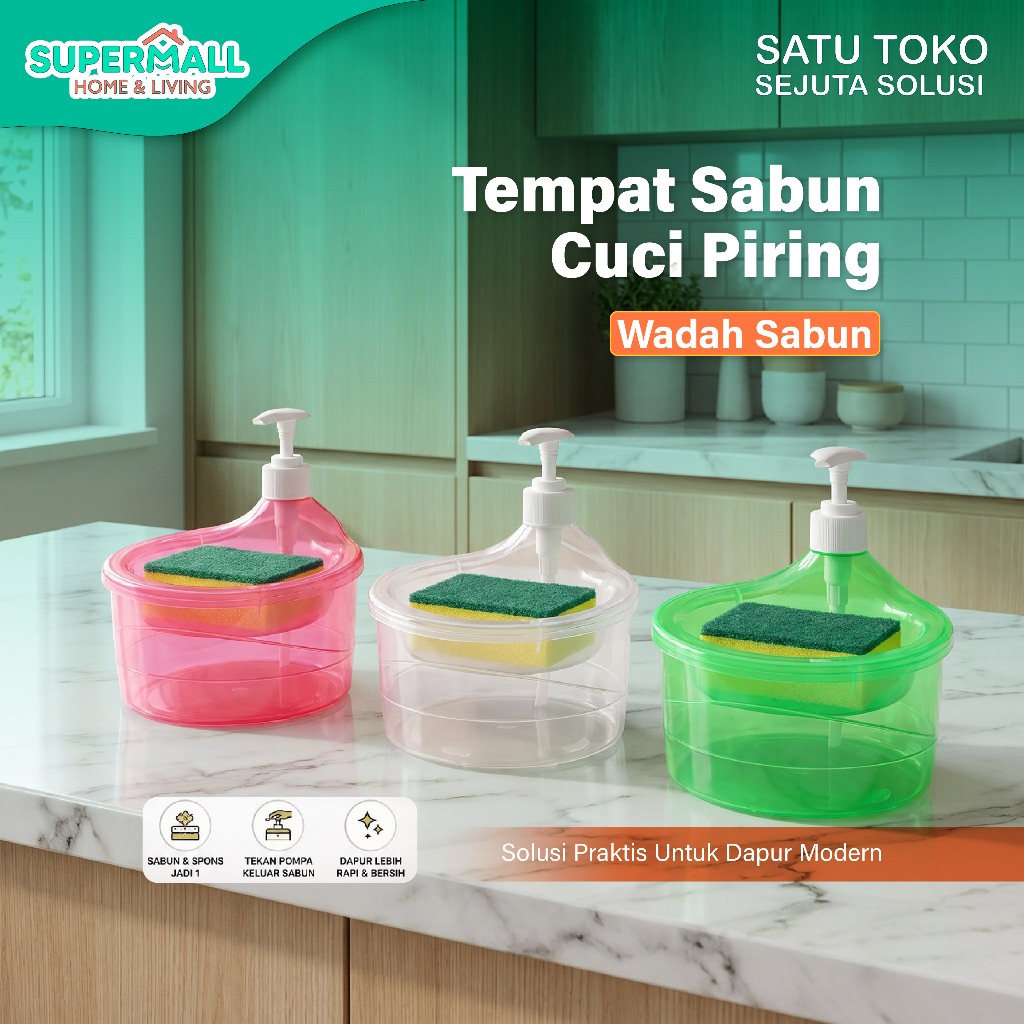 Jual Supermall Tempat Dispenser Sabun Cuci Piring Viral Unik / Wadah ...