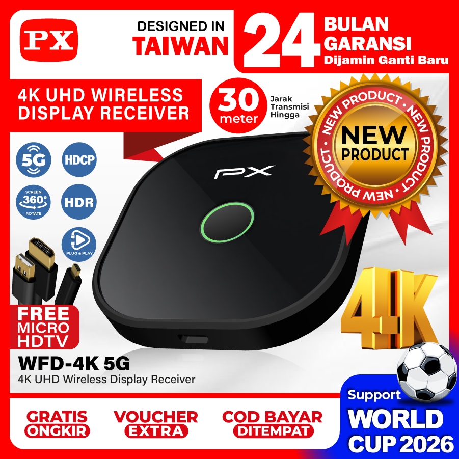 Wireless Display Receiver Adapter Audio Video Mirroring HDTV 4K UHD TV Monitor Projector Dongle PX WFD-4K 5G
