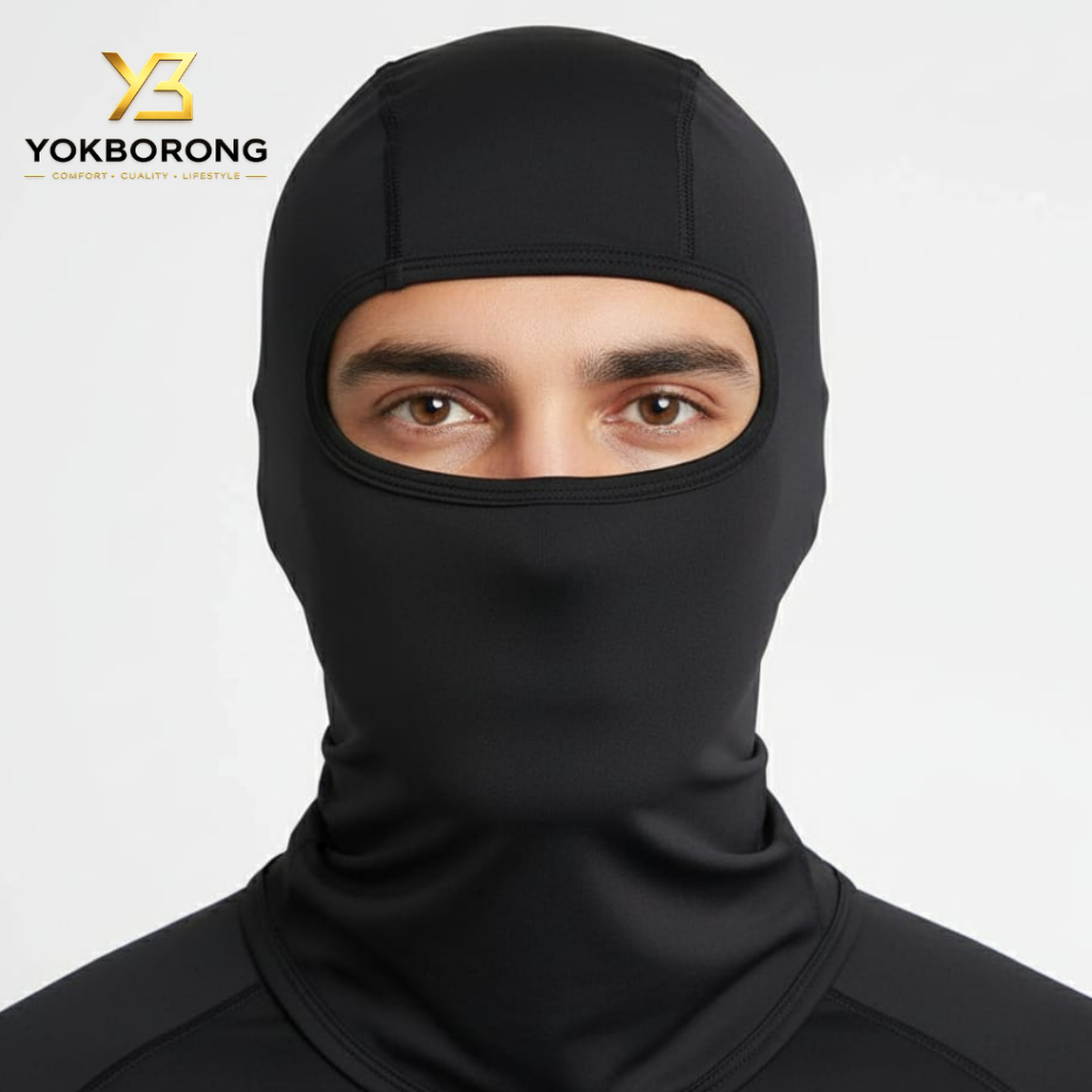 Jual YOKBORONG MASKER BUFF NINJA FULL FACE SPANDEX HITAM POLOS MOTOR ...