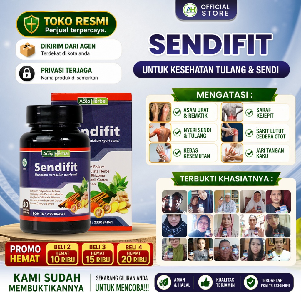 Obat Kebas Keram Kesemutan di Kaki dan Tangan Mudah Pegal dan Kaku - Sendifit Original 50 Kapsul