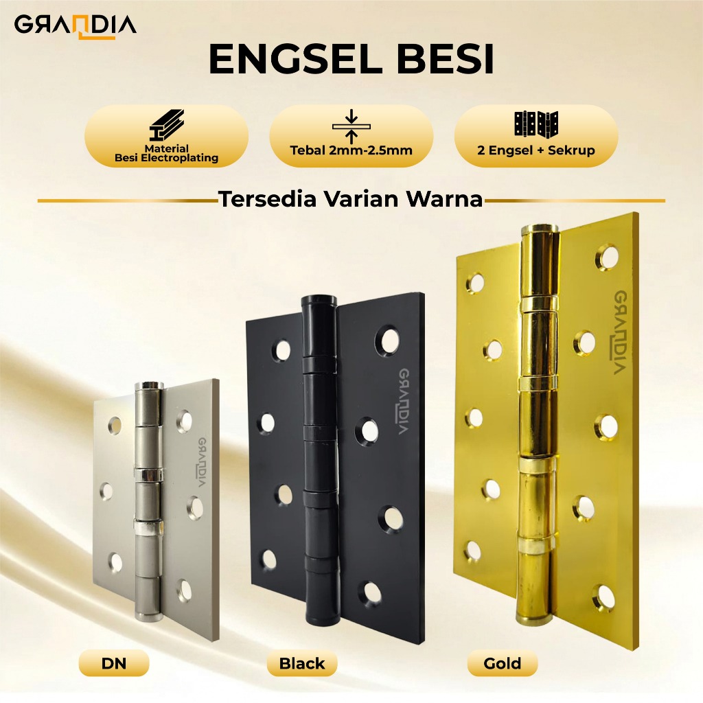 Jual Grandia Engsel Pintu Jendela Rumah Hitam DN Gold 3 Inci 4 Inci 5 ...