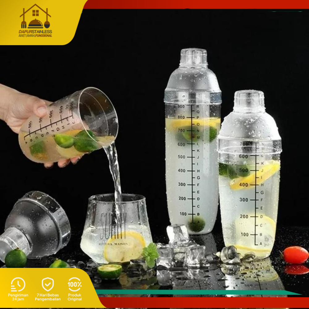Jual DapurStainless Botol Shaker Minuman Plastik / Pengocok Minuman ...