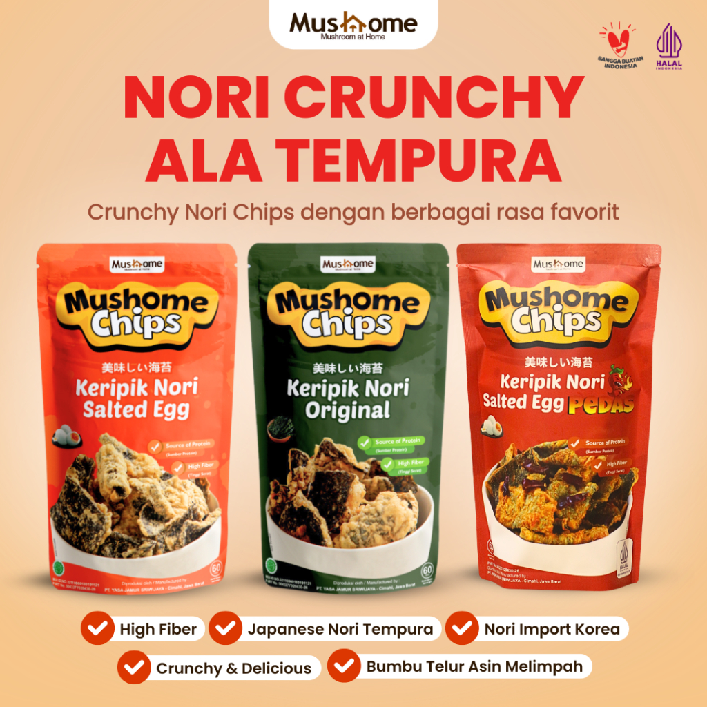 Jual Mushome Nori Keripik Rumput Laut Rasa All Varian 60gr | Kaya serat ...