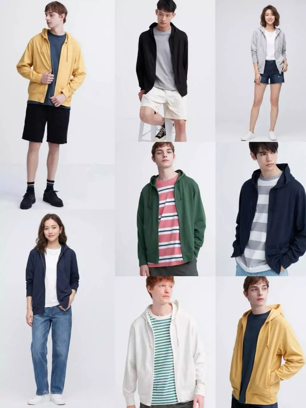 Jaket Hoodie Bahan Katun Cewe Cowo UNQ Unisex Zip Hoodie Lightweight Summer Jacket - 2432