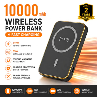 YIBAO LENTIVEN Powerbank 10000mah Wireless Charger Mini Magnetic Magsafe 20W Fast Charging Type C E47