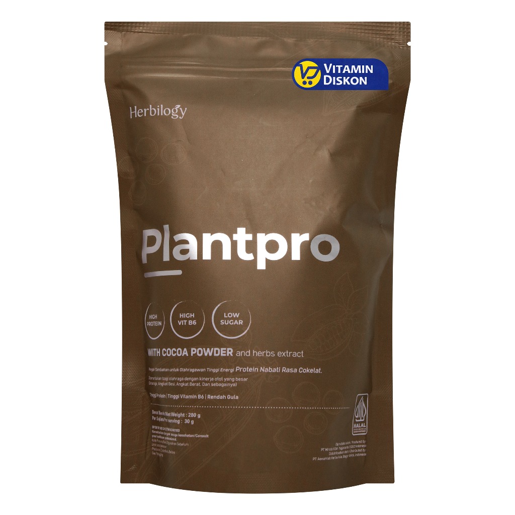 Jual HERBILOGY PLANTPRO WITH COCOA AND HERBS 280GR | Minuman Protein ...