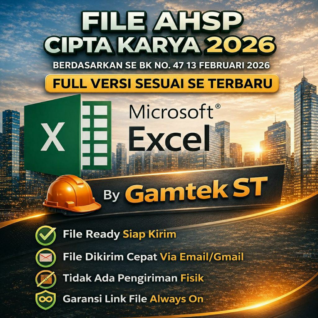 Jual (EMAIL) FILE EXCEL AHSP CIPTA KARYA TAHUN 2026 | Shopee Indonesia