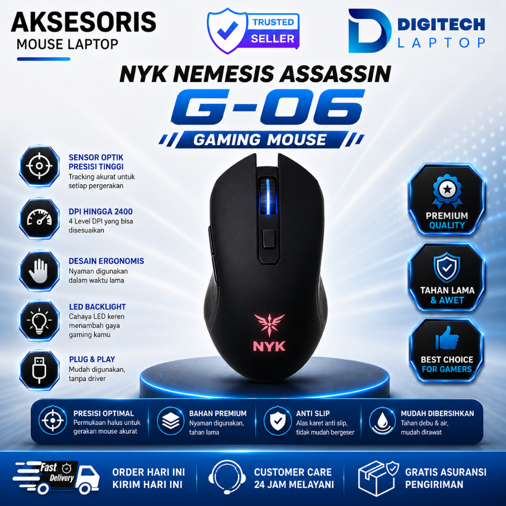 Jual MOUSE NYK NEMESIS ASSASSIN G-06 - GAMING MOUSE - BLACK | Shopee ...