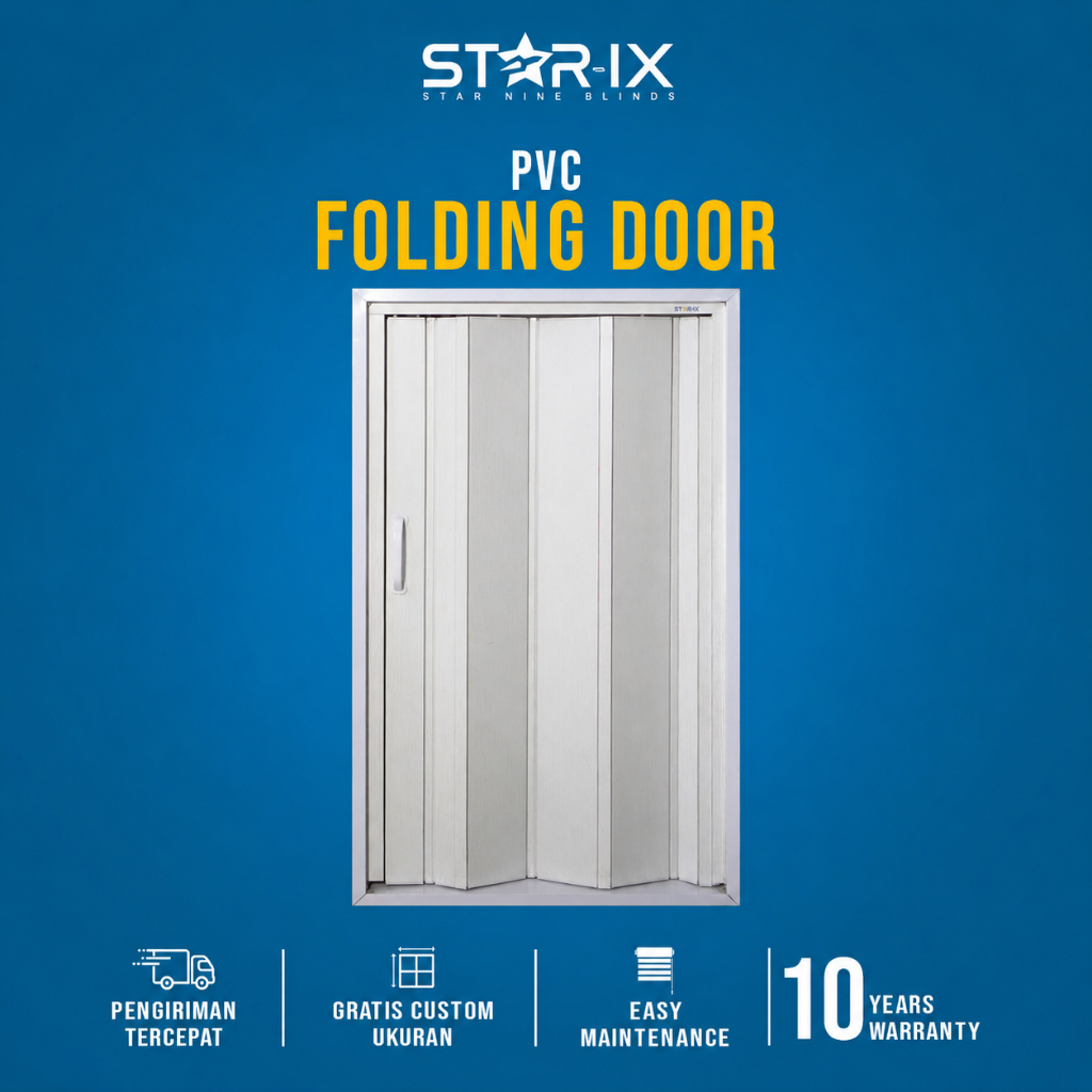 STAR-IX Pintu Lipat PVC Folding Door Penyekat Ruangan Ukuran Custom