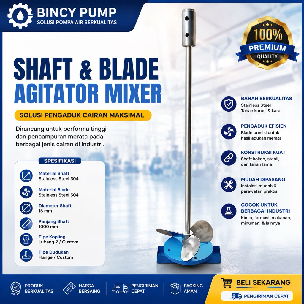Jual AGITATOR MIXER SHAFT 20MM BLEAD MODEL PROPELLER ALAT PENGADUK ...