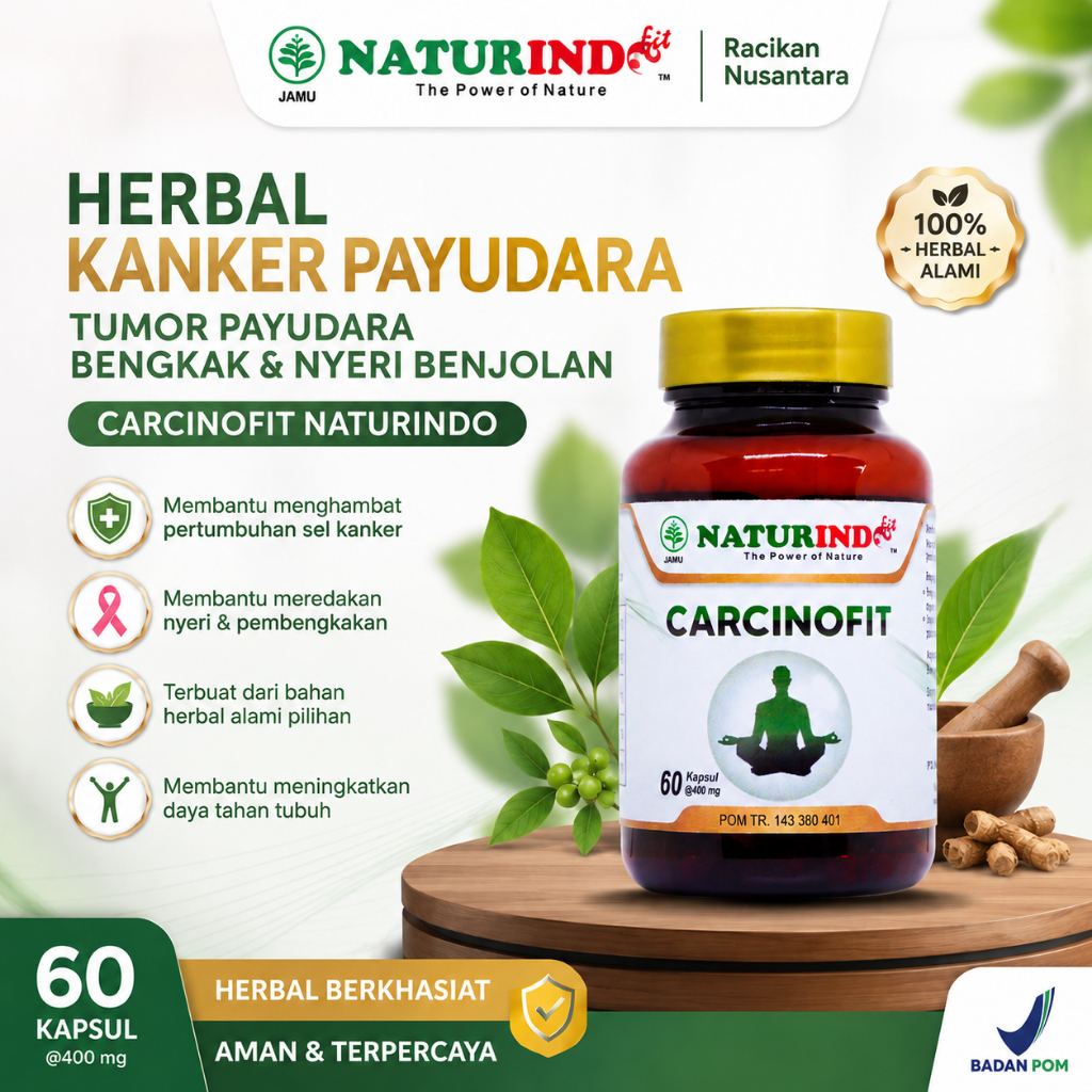 Herbal Kanker Payudara Tumor Payudara Bengkak dan Nyeri Benjolan Jamu Carcinofit Naturindo