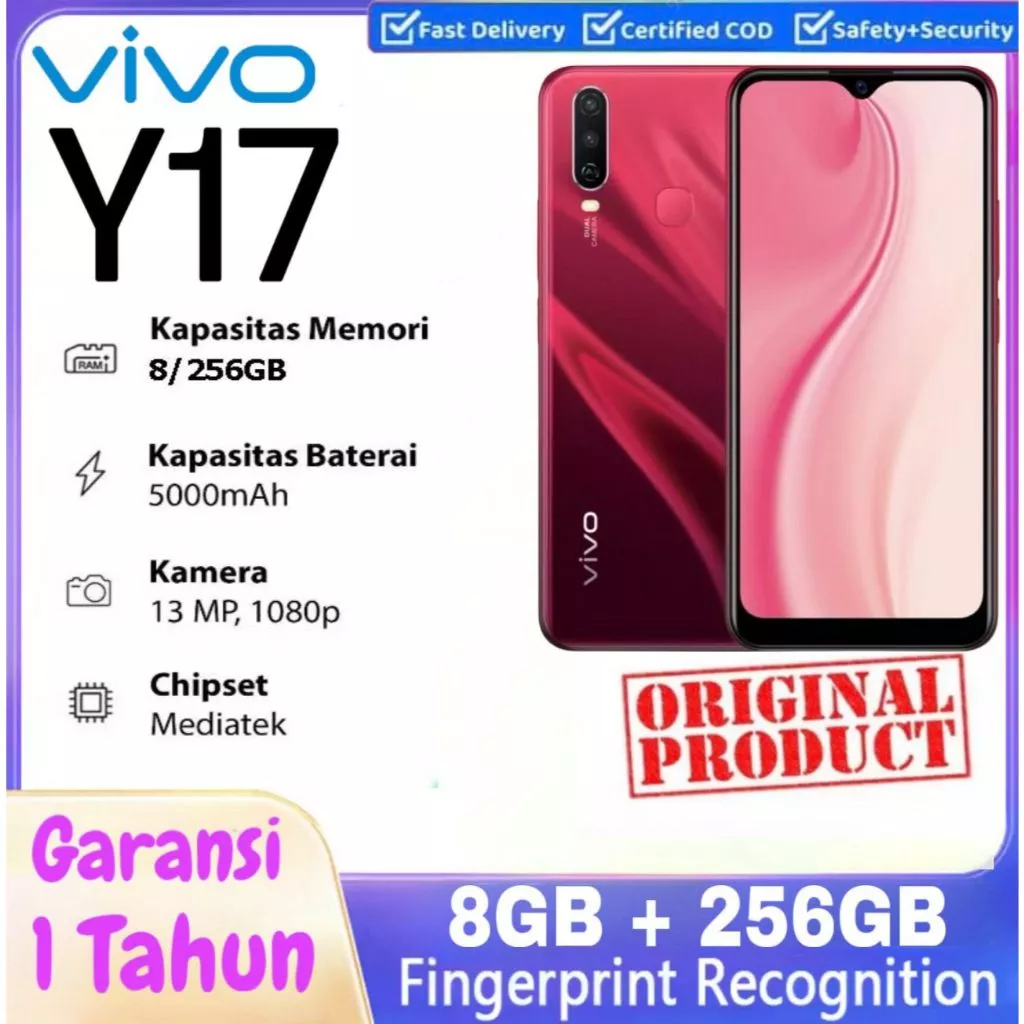 HP VIVO Y17  HP Murah Cuci Gudang RAM 8GB+256GB Fast Charging Handphone Android Smartphone