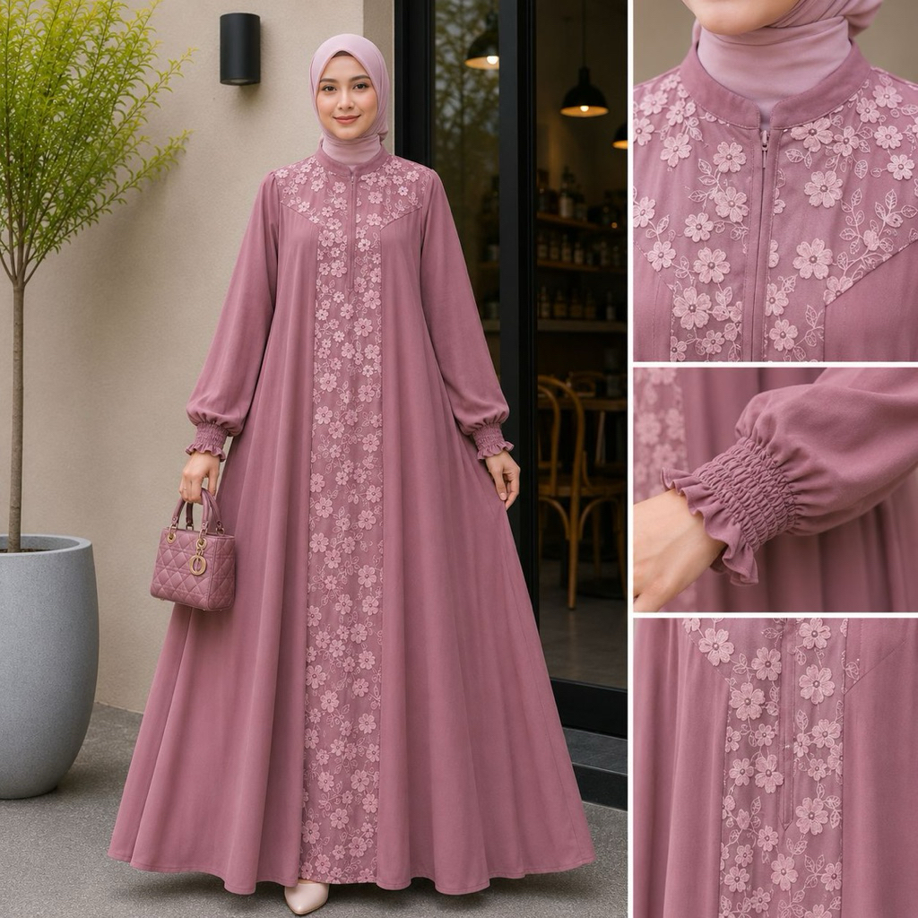 KIRAN DRESS By ZIYA DAILY FASHION ~ Gamis Ceruty Babydoll Premium buat pesta dan kondangan