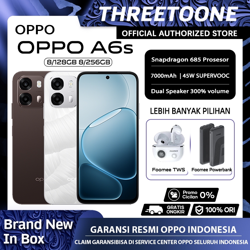 [Official Store] OPPO A6s (8/128GB)(8/256G) Snapdragon 685 — Garansi Resmi OPPO Indonesia
