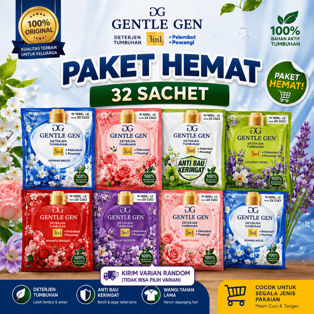 Jual PAKET 32 SACHET GENTLE GEN 2 PACK || Gentle gen sachet isi 32 pcs ...