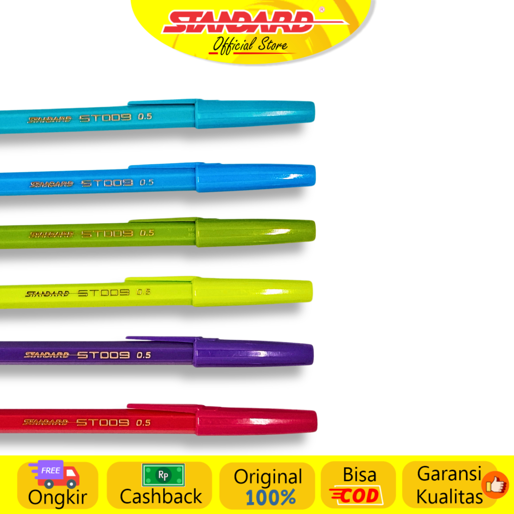 Standard - Pulpen ST009 Ceramic Ball 0.38 / 0.5  ( Alat Tulis / Pen / Ballpoint / Pena ) (4)