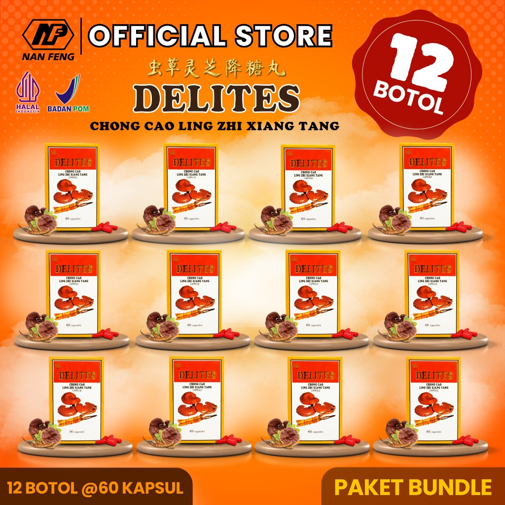 Nan Fung - Delites Supplemen Herbal untuk Gejala Diabetes- isi 12 botol