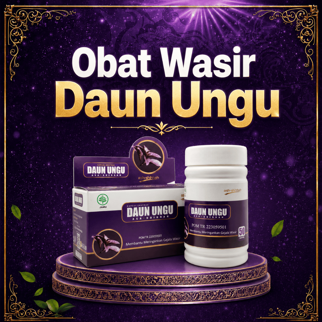 Kapsul Daun Ungu Ash-Shihhah Original BPOM Herbal Wasir Ambeien 50 Kapsul