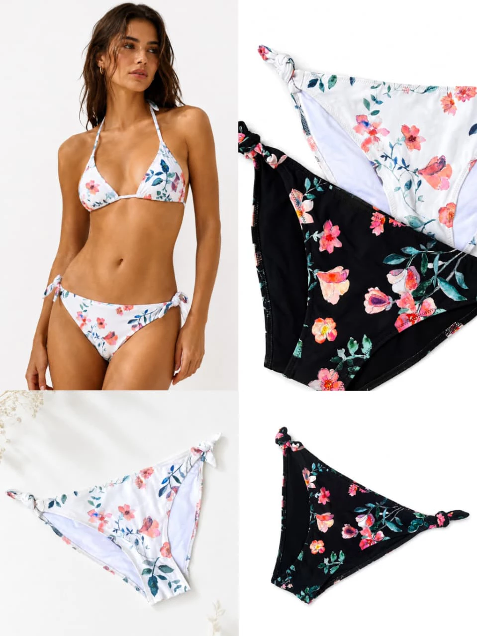 HM Tie Bikini Bottoms Floral -1579