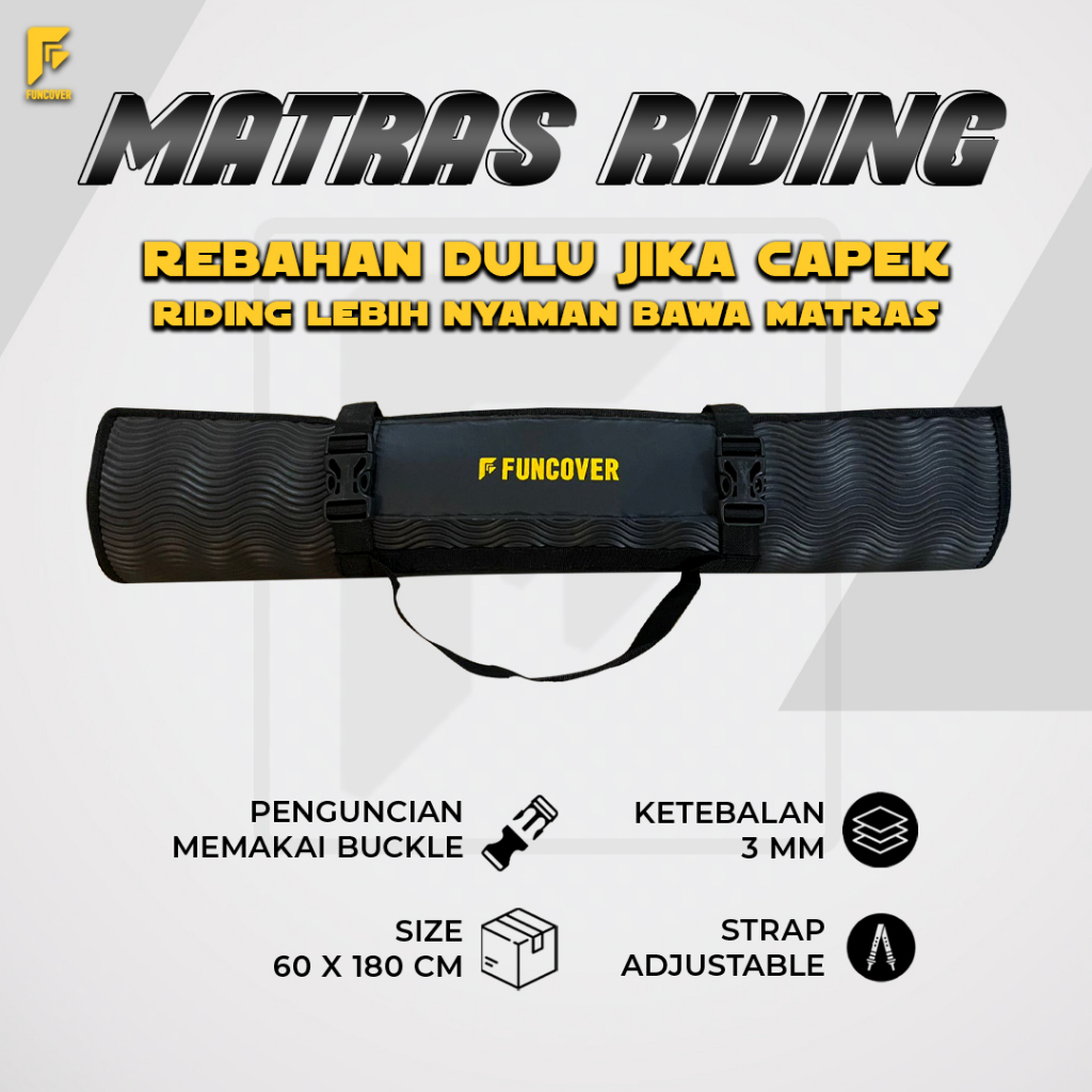 Matras spon Riding / Outdoor / Piknik / camping / Hiking 3mm berkualitas size 60x180cm by FUNCOVER