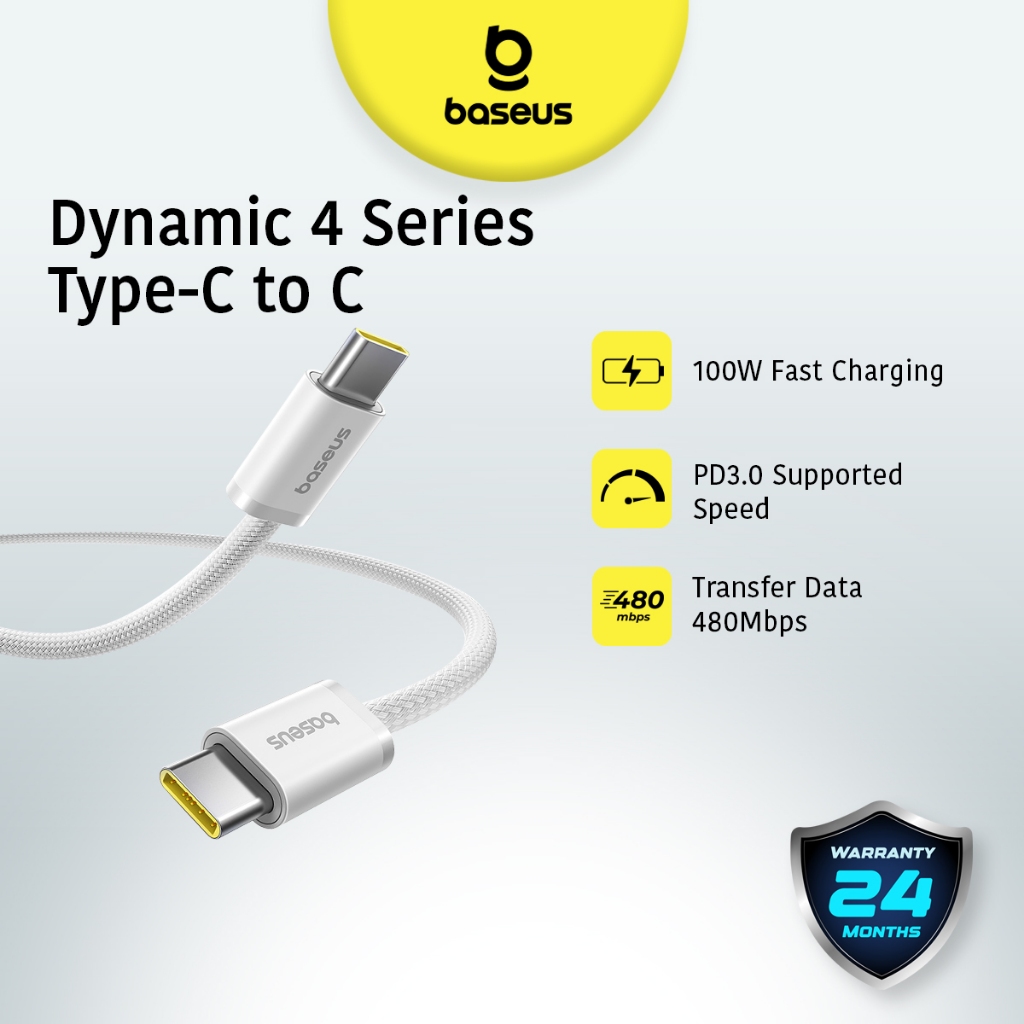 Jual Baseus Dynamic 4 Series Type C to Type C Cable 100W PD Fast ...
