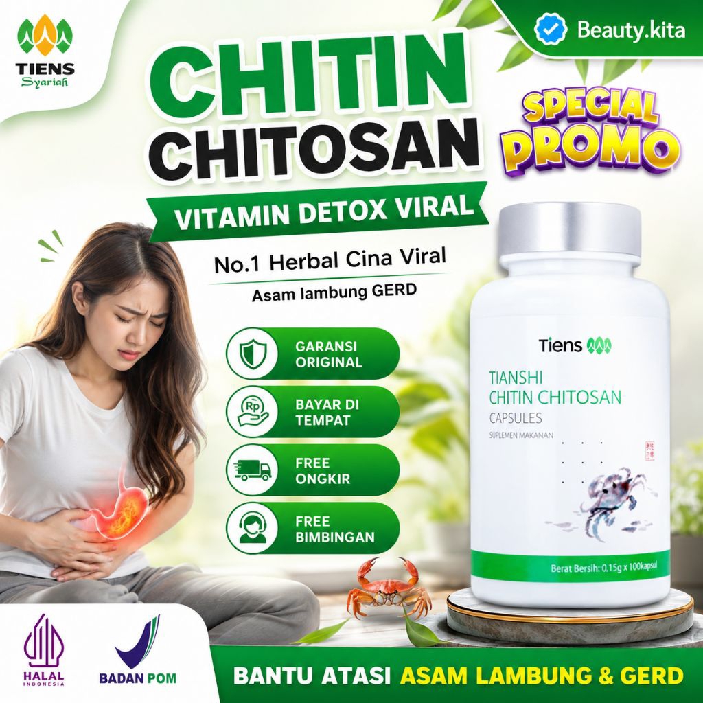 Chitin Chitosan Vitamin Detox Solusi Maag Asam Lambung Gerd Anxiety Halal Bpom Original Asli Obat Asam Lambung