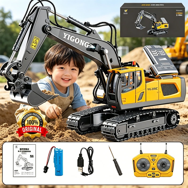 Jual RC Excavator YIGONG 11CH 2.4Ghz Alloy Mainan Remote Control Beko ...