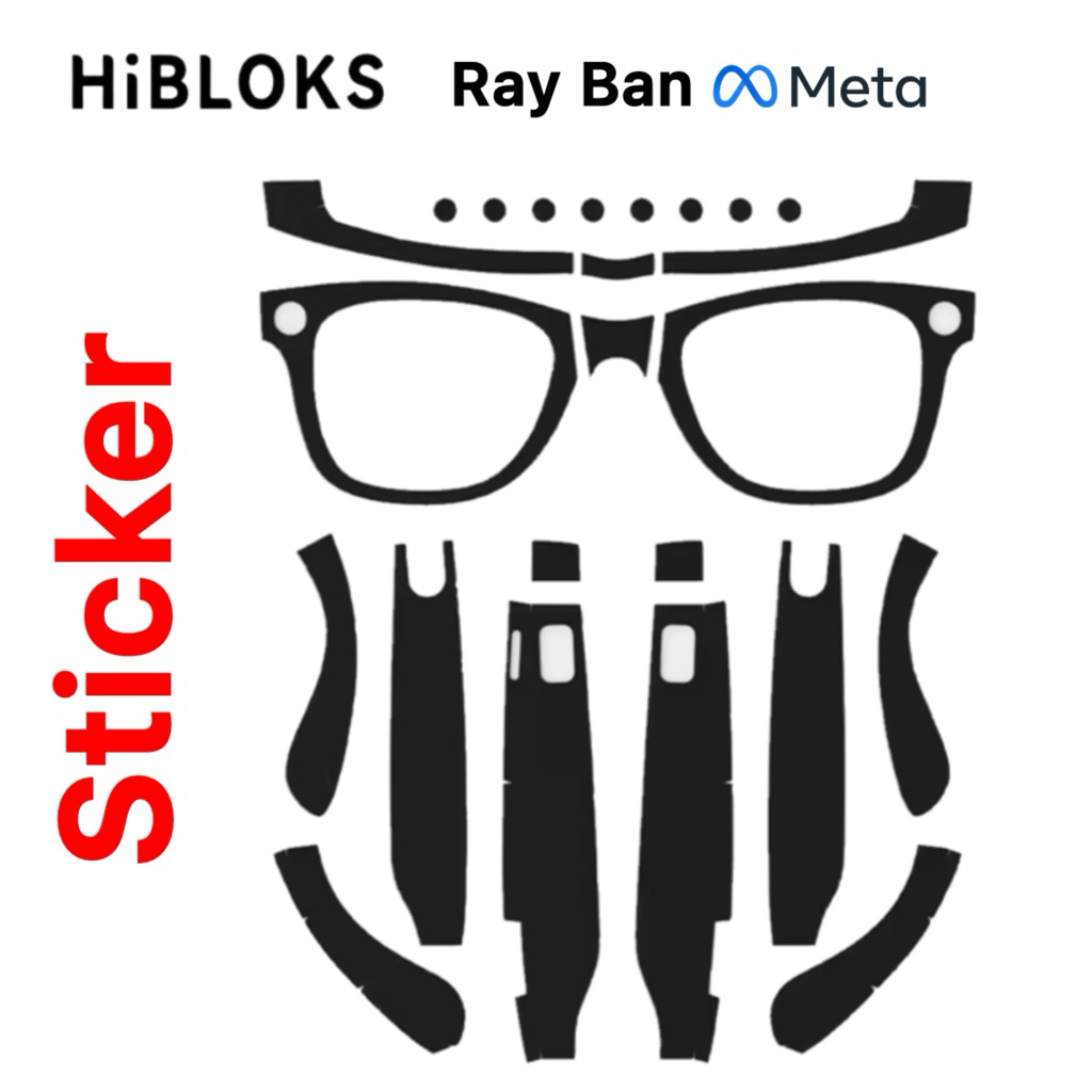 Jual HiBloks Matte Black Stickers For Ray-Ban Meta Wayfarer RW4006 ...