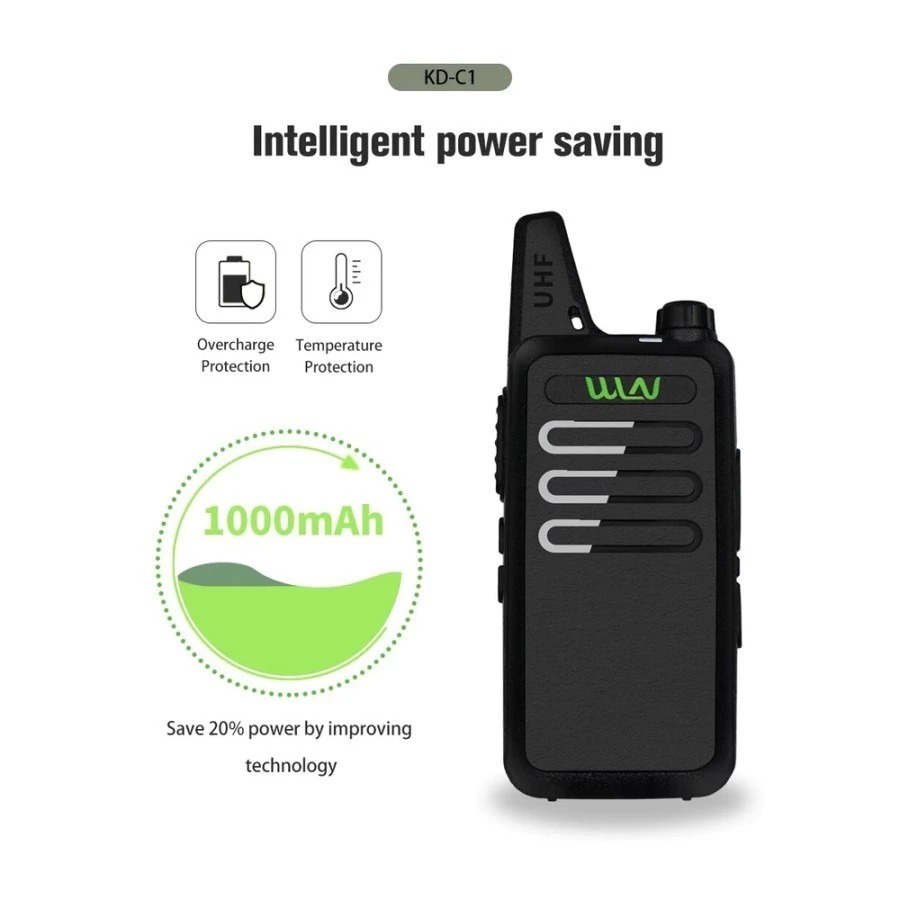 Jual HT WLN KD C1 UHF 400-470MHZ Walky Talky 16 Channel Walkie Talkie ...