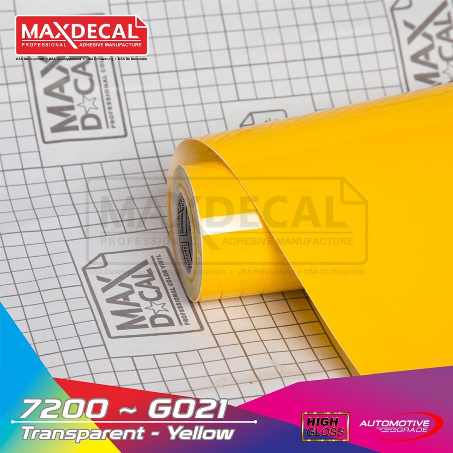 Jual ROLL 45cm Sticker Maxdecal 7200 G 021 Transparant Yellow 45cm×15m ...