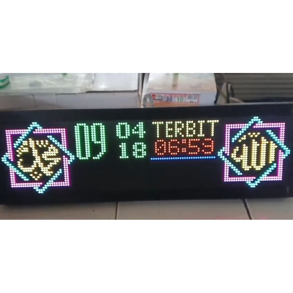 Jual JAM WAKTU SHOLAT MASJID/MUSHOLLA DIGITAL UKURAN 70CM X 20CM RGB P5 ...