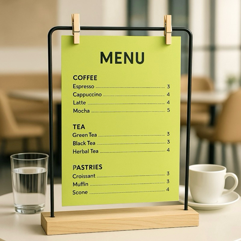 Jual STAND GANTUNGAN MENU A4 PORTRAIT BESI INDUSTRIAL TEMPAT BROSUR ...