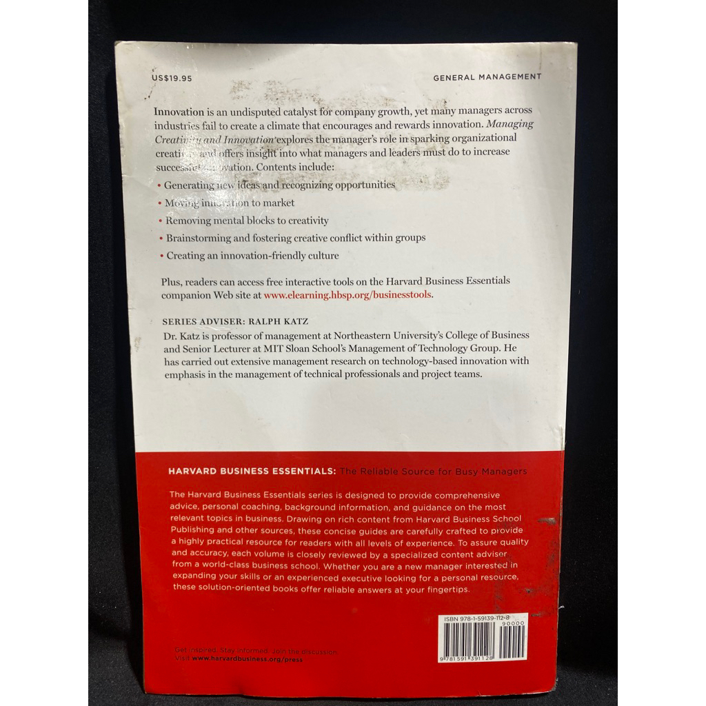 Jual Buku Original HARVARD BUSINESS ESSENTIALS MANAGING CREATIVITY AND ...