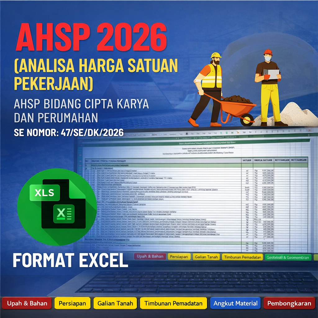 Jual AHSP 2026 Excel Otomatis – Cipta Karya & Perumahan | Mengacu SE 47 ...