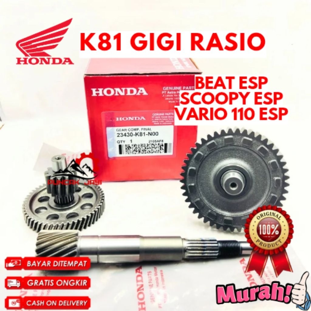 Jual GIGI RASIO ORIGINAL HONDA KODE K81, GIGI RASIO BEAT ESP, GIGI ...