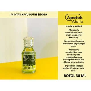 M. KAYU PUTIH SIDOLA 30 ML, menghangatkan tubuh, kembung dan gigi.tan serangga