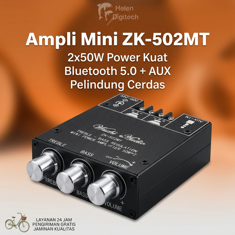 Jual Penguat Audio Subwoofer 50W Bluetooth 5 0 Dual Channel 10 meter ...