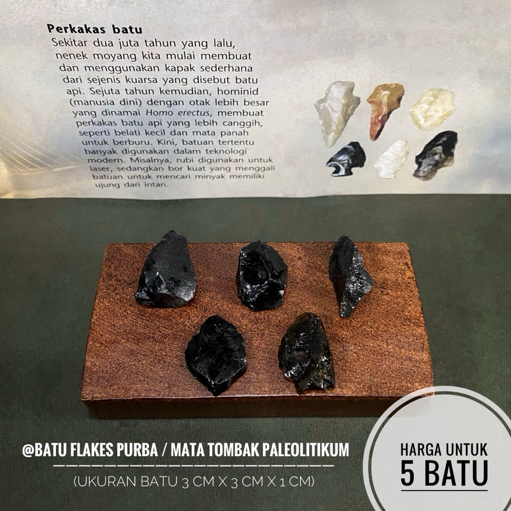 Jual Batu Flakes Purba C32 atau Mata Tombak Paleolitikum atau Alat ...