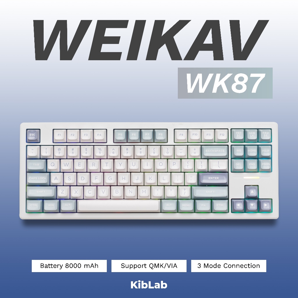 Jual Weikav WK87 Mechanical Keyboard Three Mode Connection Gasket ...