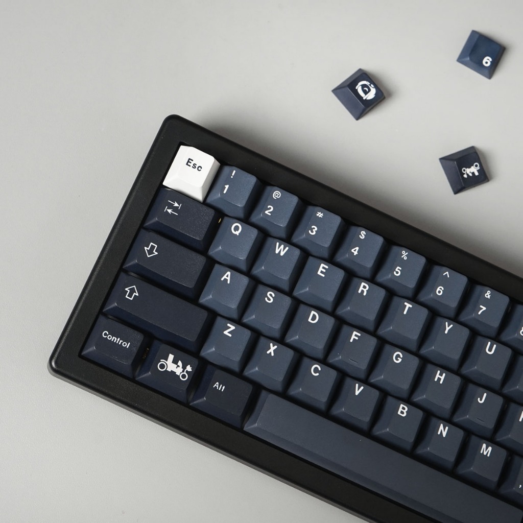 Jual Keycap Mechanical Keyboard Apollo Hitam Abu 128 Keys PBT Dye Sub ...