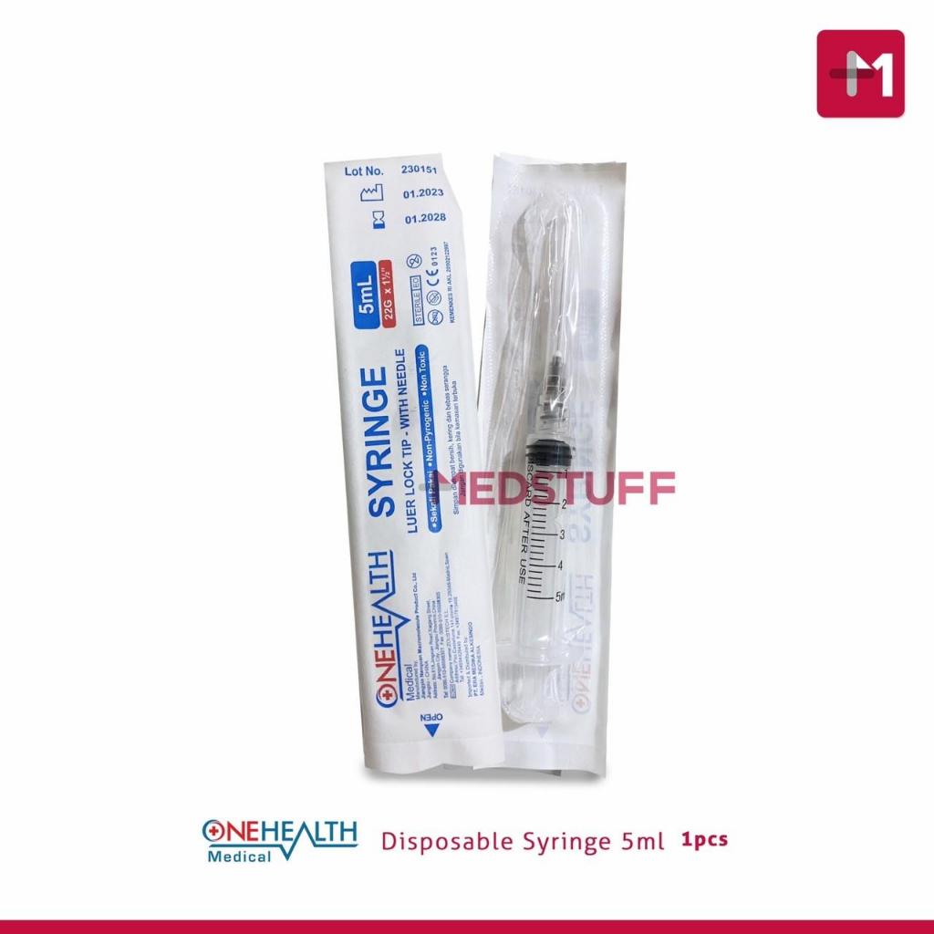 Jual Disposable Syringe Onehealth 1ml 3ml 5ml 10ml Spuit Spoit Jarum ...