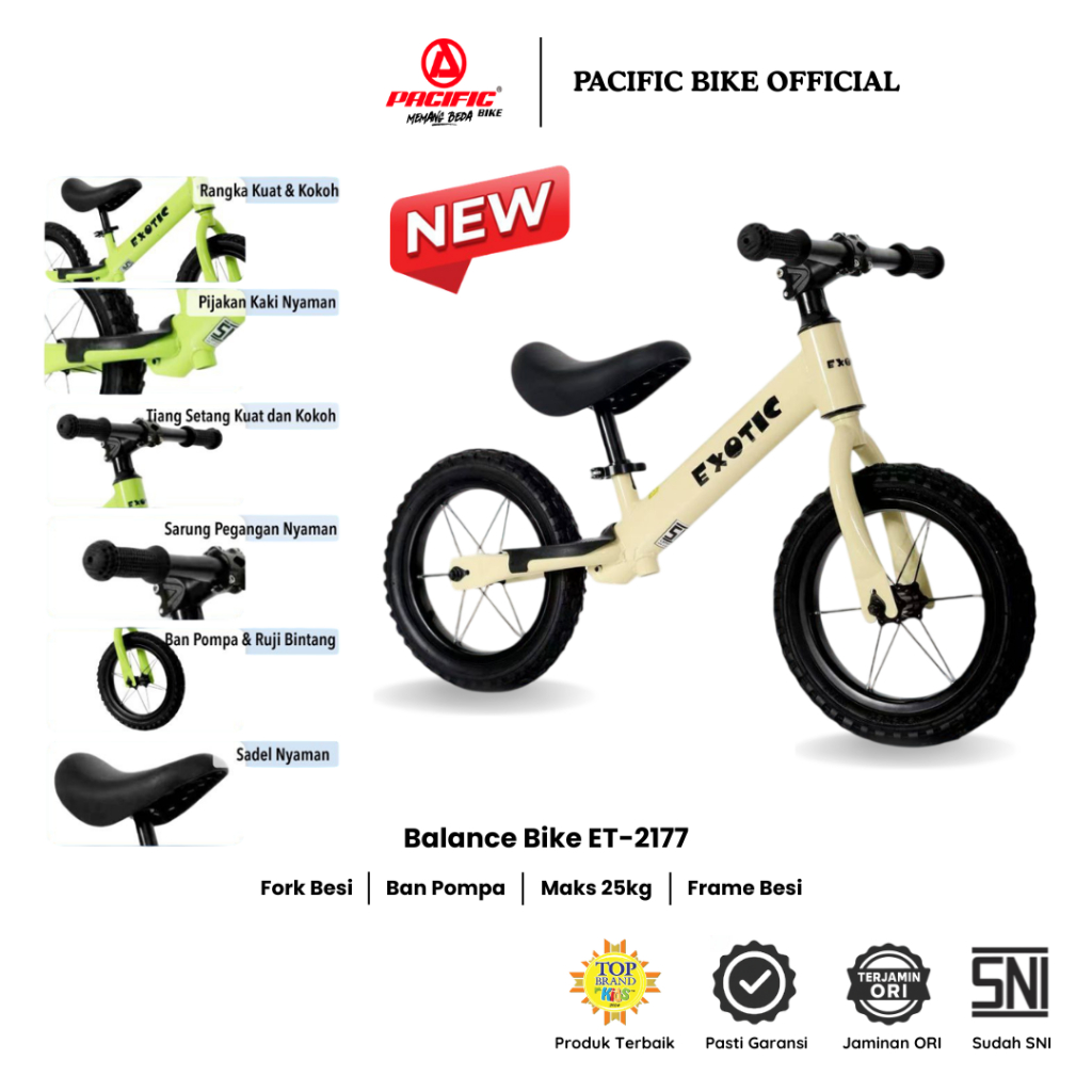 Jual Pacific Sepeda Keseimbangan Anak Push Balance Bike Exotic ET-2177 ...