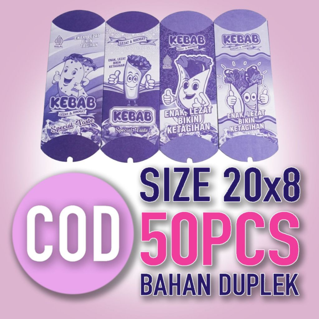 Jual bungkus kebab mini ukuran 20x8 isi 50 pcs | Shopee Indonesia
