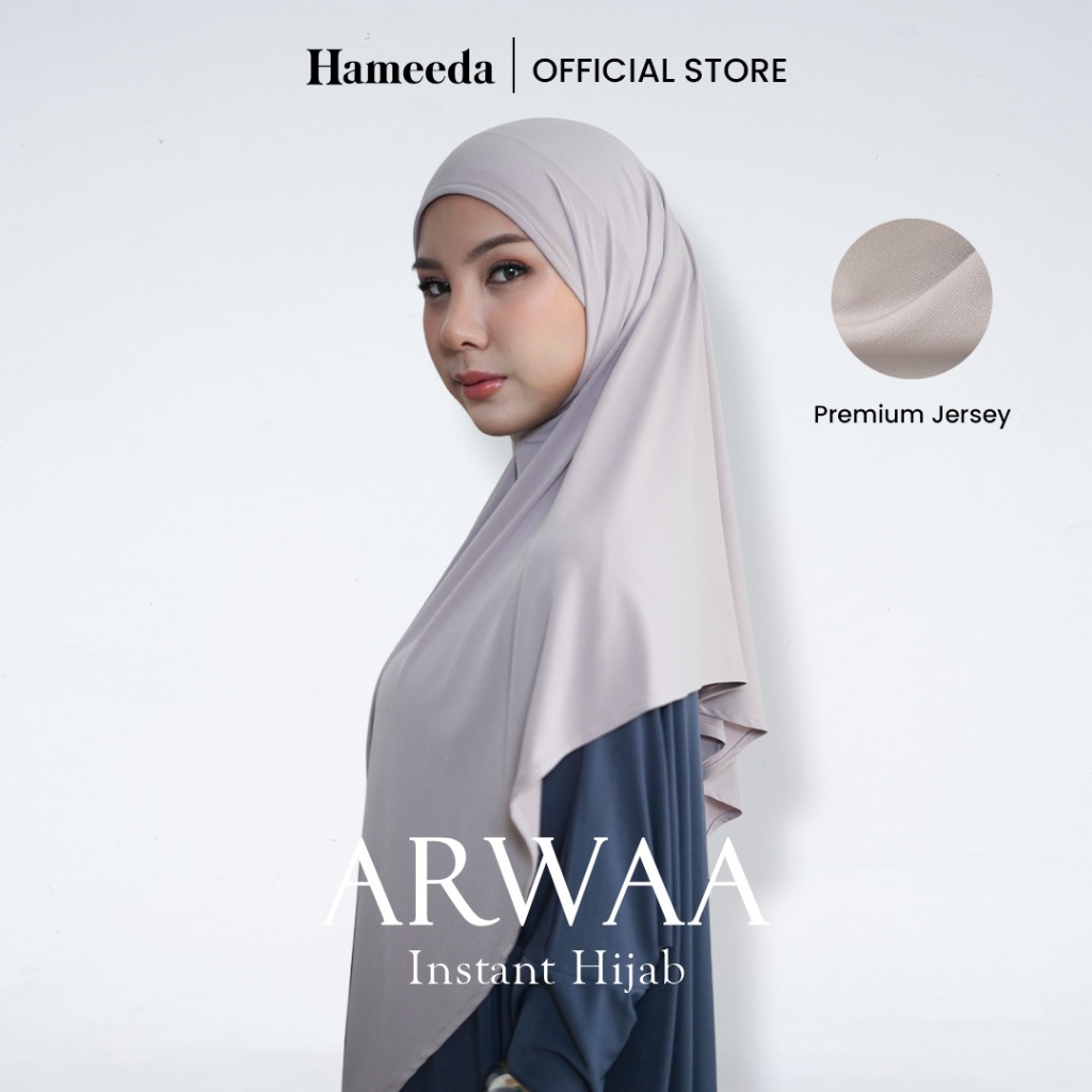Jual Hameeda - ARWAA 2IN1 Instant Square Hijab | Instan Segitiga Jersey ...