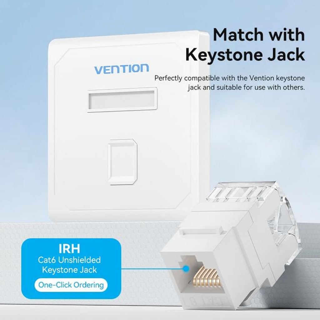 Jual Vention 1-Port Faceplate Jack Keystone Wall Plate 1 Port Rumah Lan ...