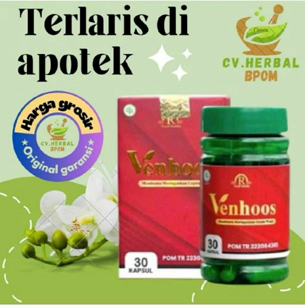 Bisa COD - V_E_N_HOOS Kapsul Herbal Obat Wasir Ambeyen Dengan Ekstra Jinten Hitam 1 Botol Isi 30 Kapsul Original