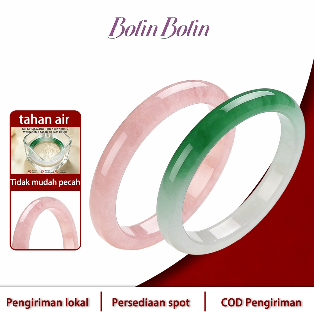 Jual Bolin Bolin Gelang Wanita Giok Alami High Ice Merah Muda Mutiara ...