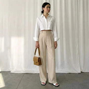 Viona Pants Celana Highwaist Trousers Loose Pants Kulot Wanita Anti Kusut Resleting Depan
